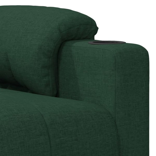 vidaXL Elektrisk reclinerfåtölj mörkgrön tyg