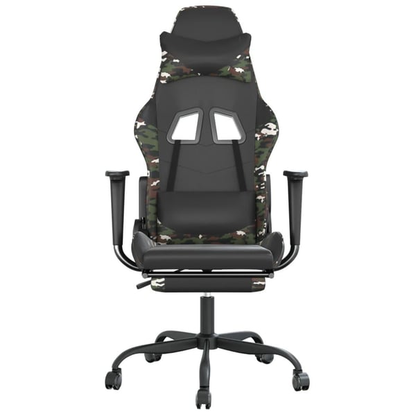 vidaXL gamingstol m. massage og fodstøtte kunstlæder sort camouflage