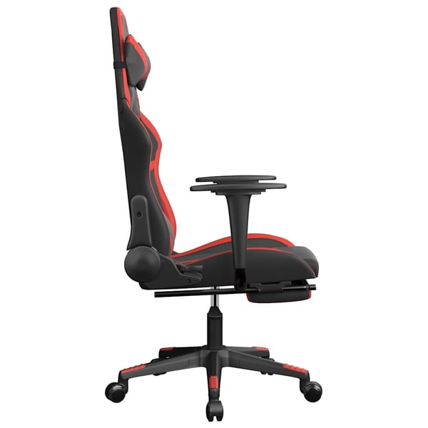 vidaXL gamingstol m. massagefunktion og fodstøtte kunstlæder sort rød