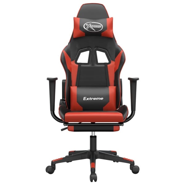 vidaXL gamingstol m. massagefunktion og fodstøtte kunstlæder sort rød