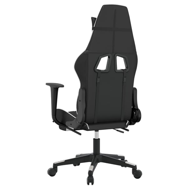 vidaXL gamingstol m. massagefunktion og fodstøtte kunstlæder sort hvid