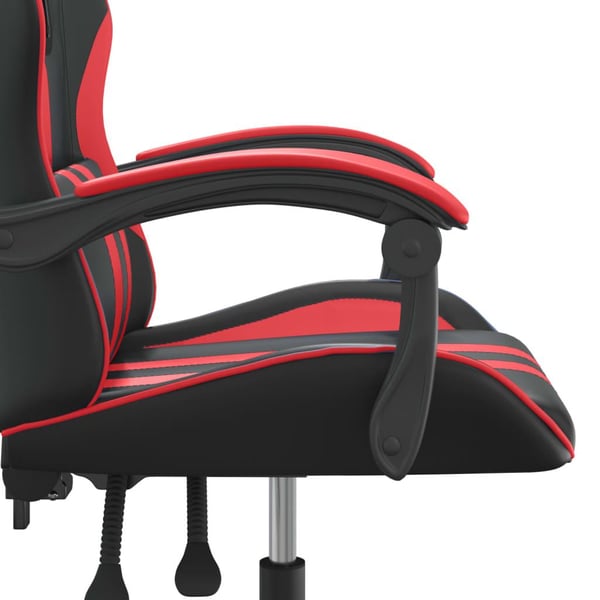vidaXL drejelig gamingstol kunstlæder sort og rød