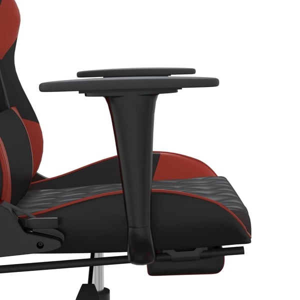vidaXL gamingstol m. massage og fodstøtte kunstlæder sort og vinrød