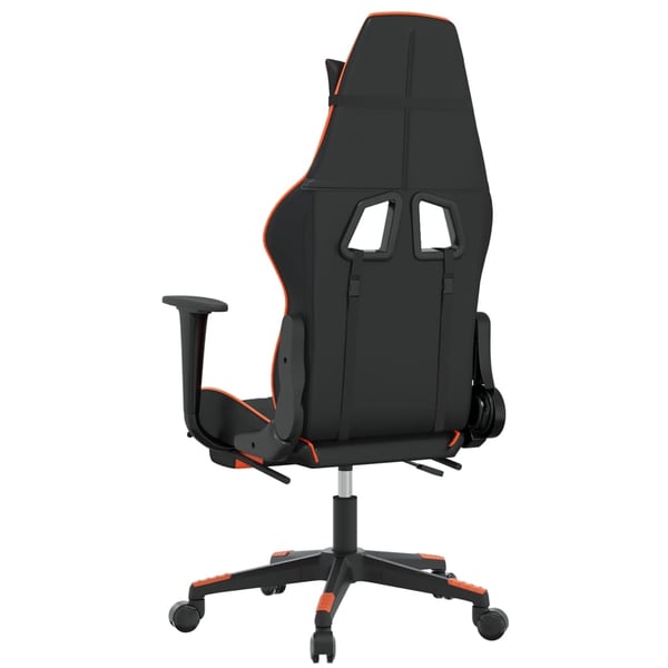 vidaXL gamingstol m. massage og fodstøtte kunstlæder sort og orange