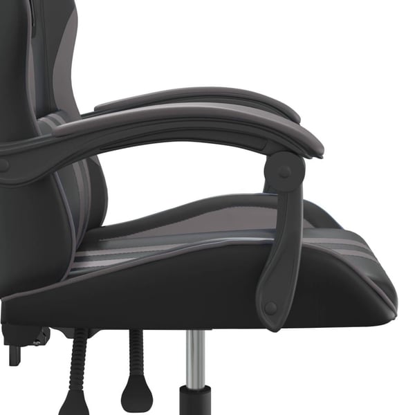 vidaXL drejelig gamingstol kunstlæder sort og grå
