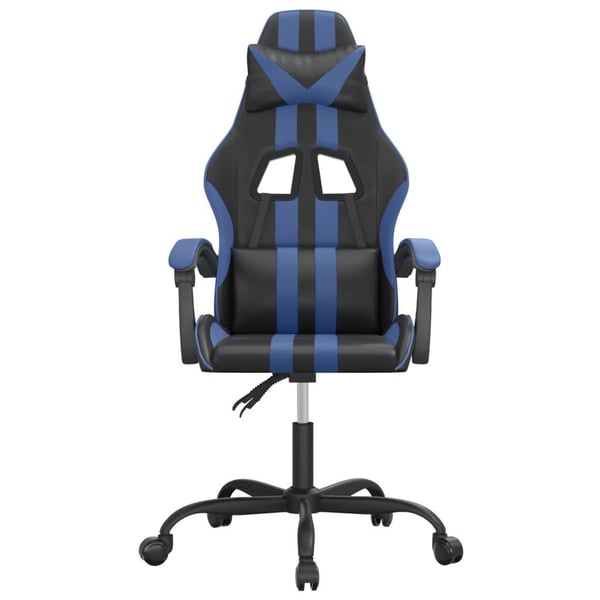 vidaXL drejelig gamingstol kunstlæder sort og blå