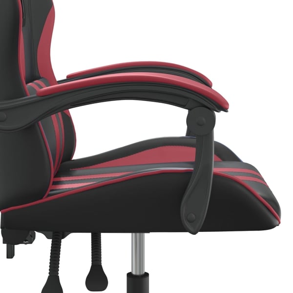 vidaXL drejelig gamingstol kunstlæder sort og vinrød