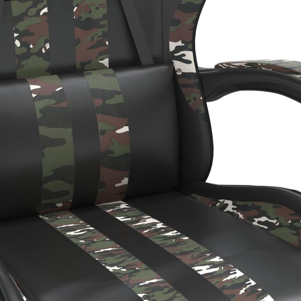 vidaXL drejelig gamingstol med fodstøtte kunstlæder sort camouflage