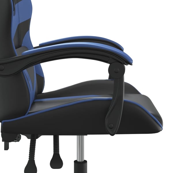 vidaXL drejelig gamingstol kunstlæder sort og blå