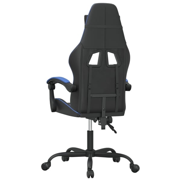 vidaXL drejelig gamingstol kunstlæder sort og blå