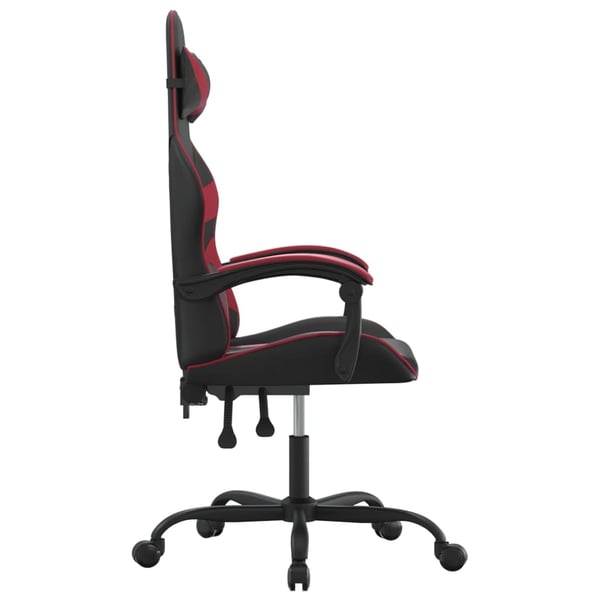 vidaXL drejelig gamingstol kunstlæder sort og vinrød
