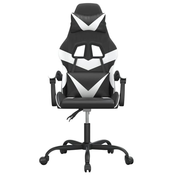 vidaXL drejelig gamingstol kunstlæder sort og hvid