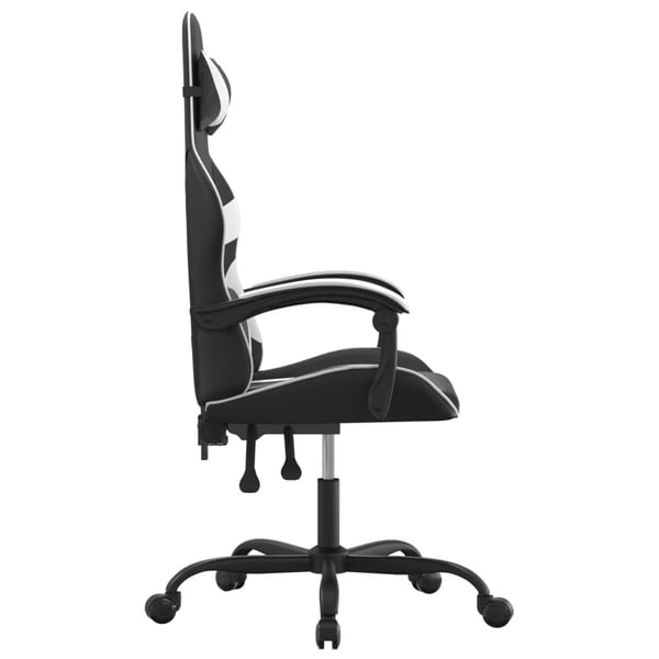 vidaXL drejelig gamingstol kunstlæder sort og hvid