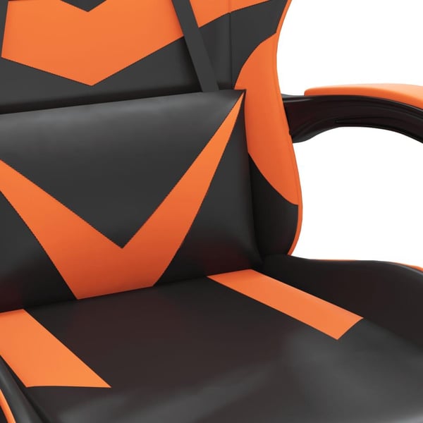 vidaXL drejelig gamingstol kunstlæder sort og orange