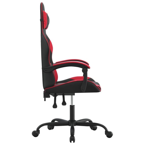 vidaXL drejelig gamingstol kunstlæder sort og rød