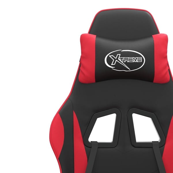 vidaXL drejelig gamingstol kunstlæder sort og rød