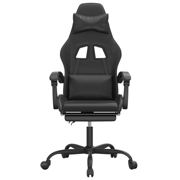 vidaXL drejelig gamingstol med fodstøtte kunstlæder sort