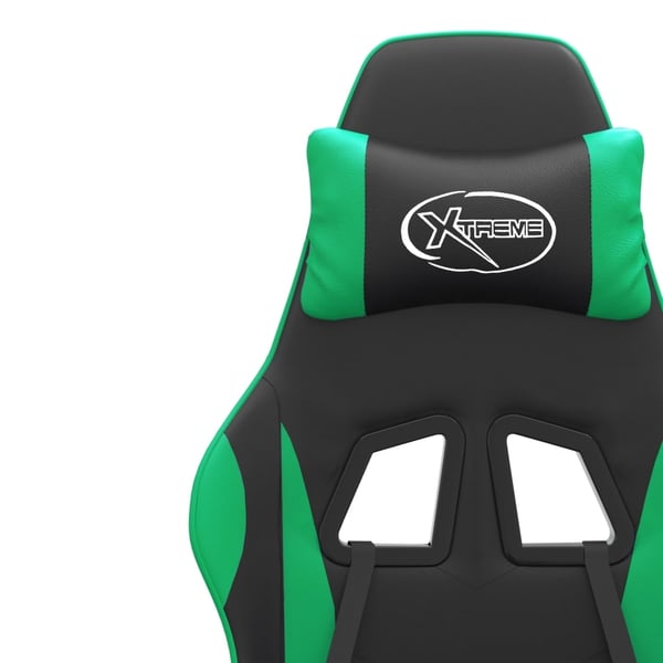 vidaXL drejelig gamingstol kunstlæder sort og grøn