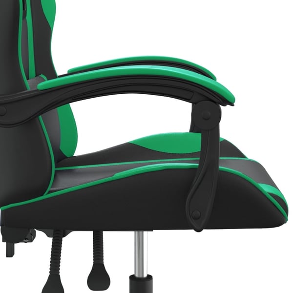 vidaXL drejelig gamingstol kunstlæder sort og grøn
