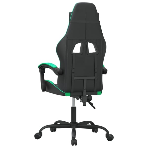 vidaXL drejelig gamingstol kunstlæder sort og grøn