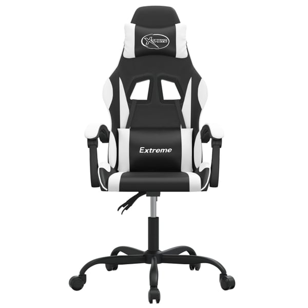 vidaXL drejelig gamingstol kunstlæder sort og hvid