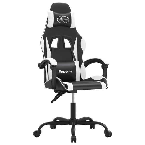 vidaXL drejelig gamingstol kunstlæder sort og hvid