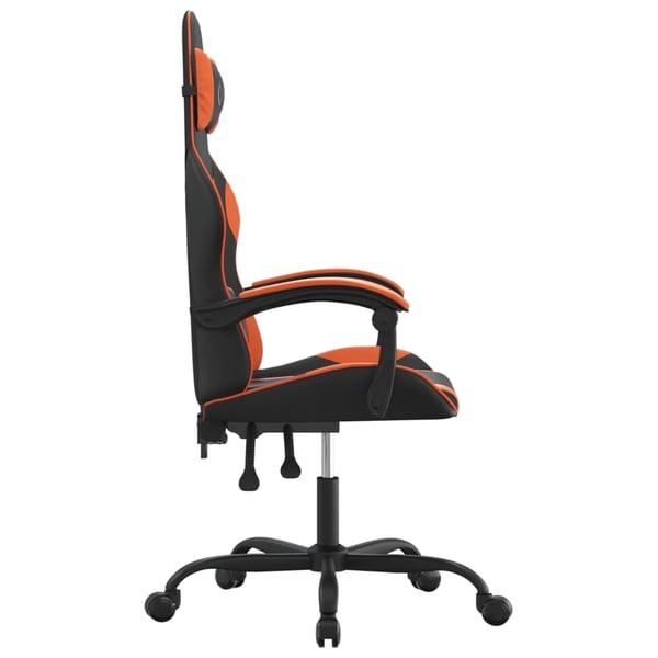 vidaXL drejelig gamingstol kunstlæder sort og orange
