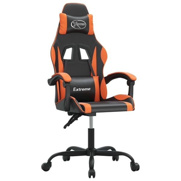 vidaXL drejelig gamingstol kunstlæder sort og orange