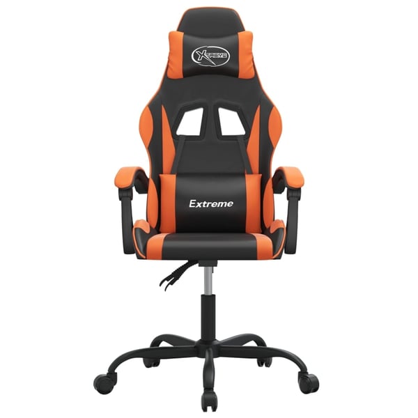 vidaXL drejelig gamingstol kunstlæder sort og orange