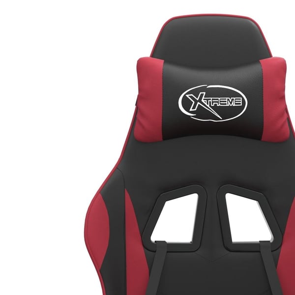 vidaXL drejelig gamingstol kunstlæder sort og vinrød