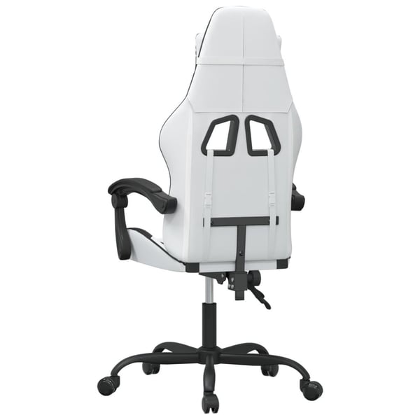 vidaXL drejelig gamingstol kunstlæder hvid og sort