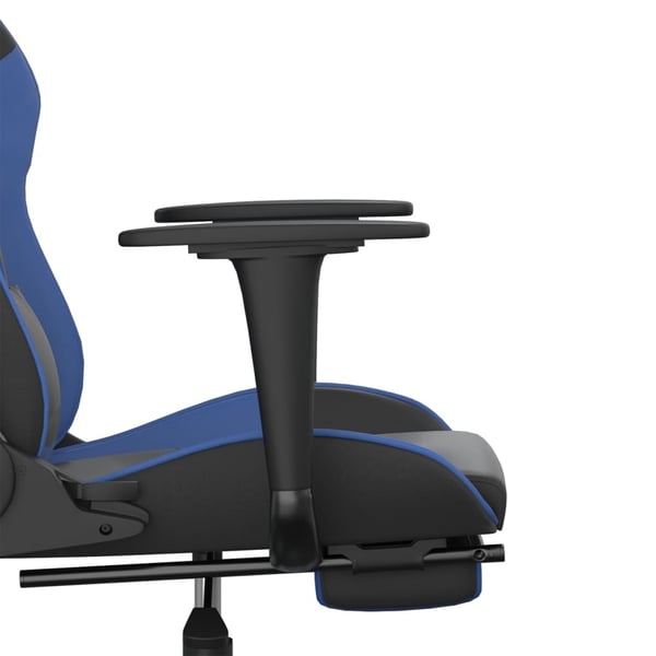 vidaXL gamingstol med fodstøtte kunstlæder sort og blå