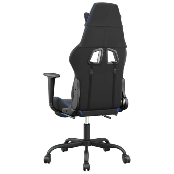 vidaXL gamingstol med fodstøtte kunstlæder sort og blå
