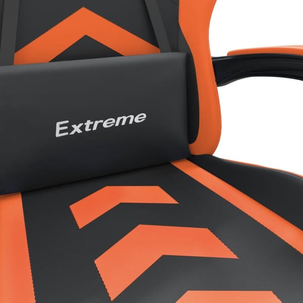 vidaXL drejelig gamingstol med fodstøtte kunstlæder sort og orange