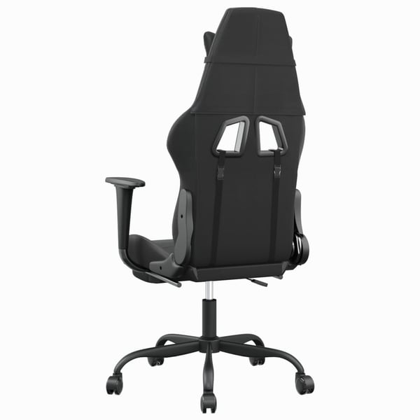 vidaXL gamingstol med fodstøtte kunstlæder sort og grå