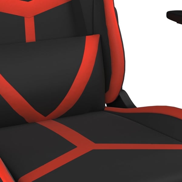 vidaXL gamingstol med fodstøtte kunstlæder sort og rød