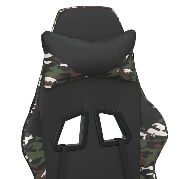 vidaXL gamingstol med fodstøtte kunstlæder sort og camouflage
