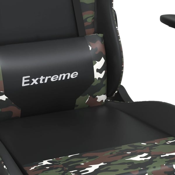 vidaXL gamingstol med fodstøtte kunstlæder sort og camouflage