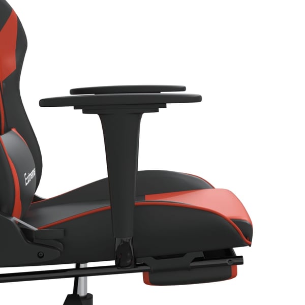 vidaXL gamingstol med fodstøtte kunstlæder sort og rød