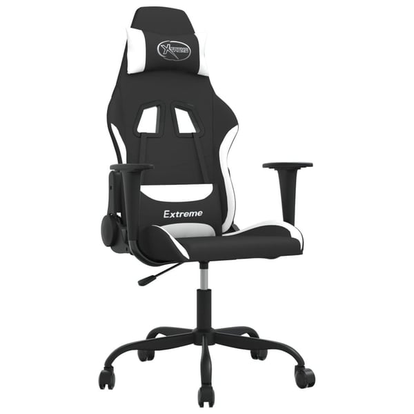 vidaXL gamingstol stof sort og hvid