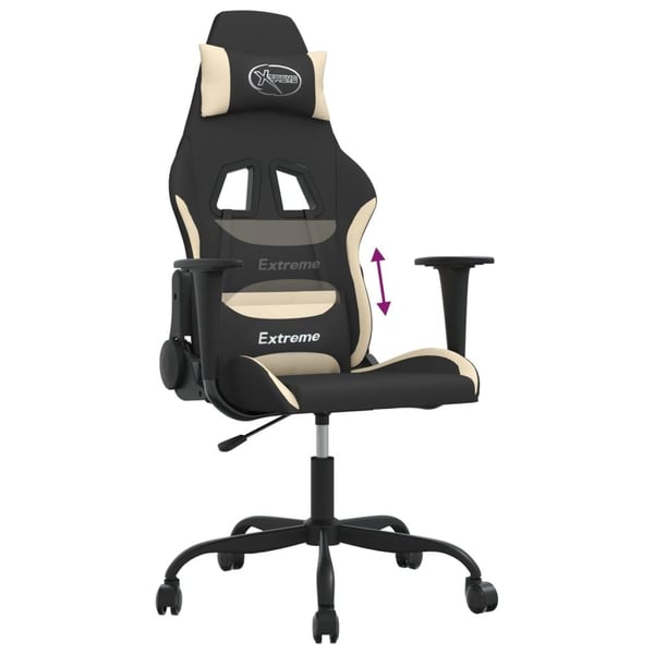 vidaXL Gamingstol svart och gräddvit tyg