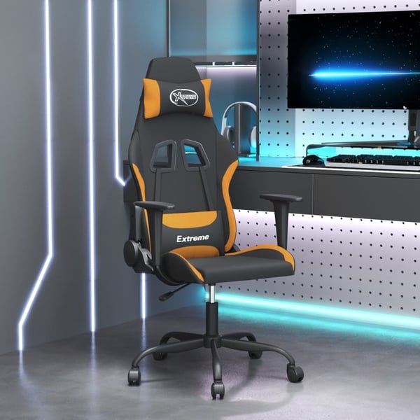 vidaXL gamingstol stof sort og orange