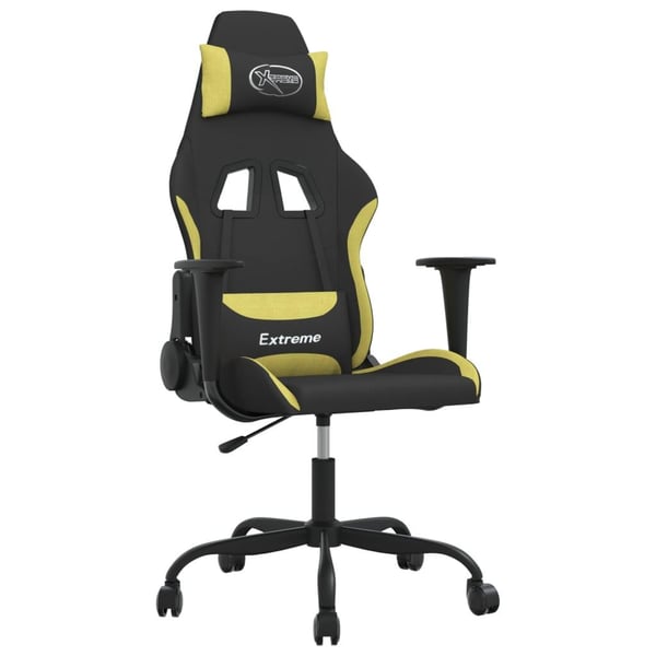 vidaXL gamingstol stof Sort og lysegrønt stof