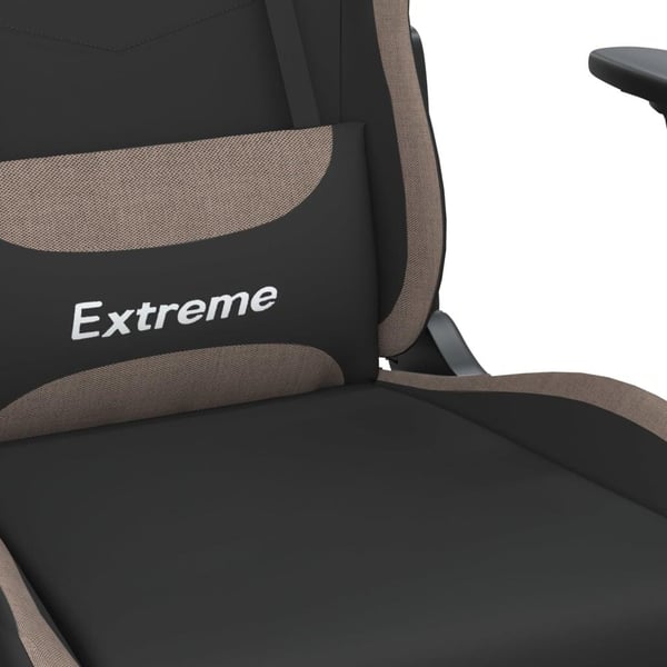 vidaXL gamingstol stof sort og gråbrun