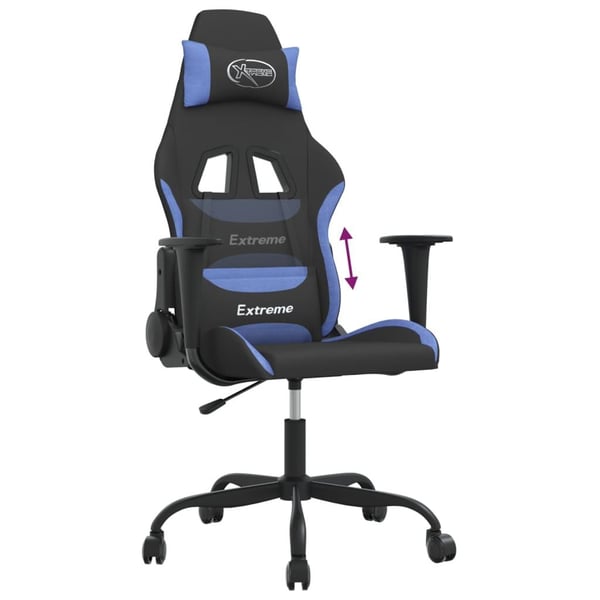 vidaXL gamingstol stof sort og blå