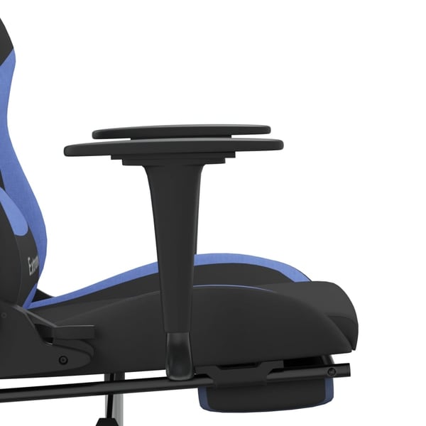 vidaXL gamingstol med fodstøtte stof sort og blå