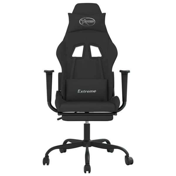 vidaXL gamingstol med fodstøtte stof sort