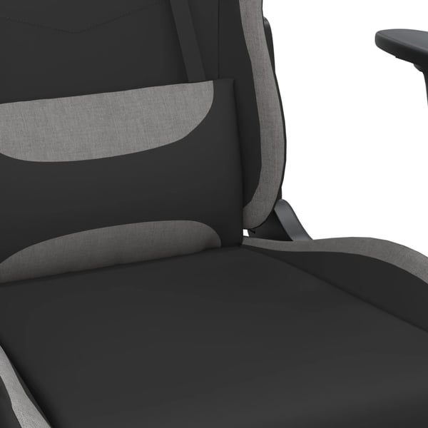 vidaXL Gamingstol med fotstöd svart och ljusgrå tyg