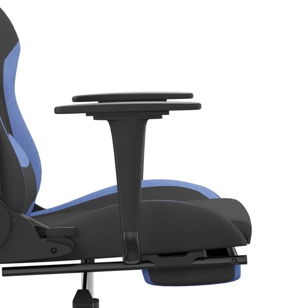 vidaXL gamingstol med fodstøtte stof sort og blå