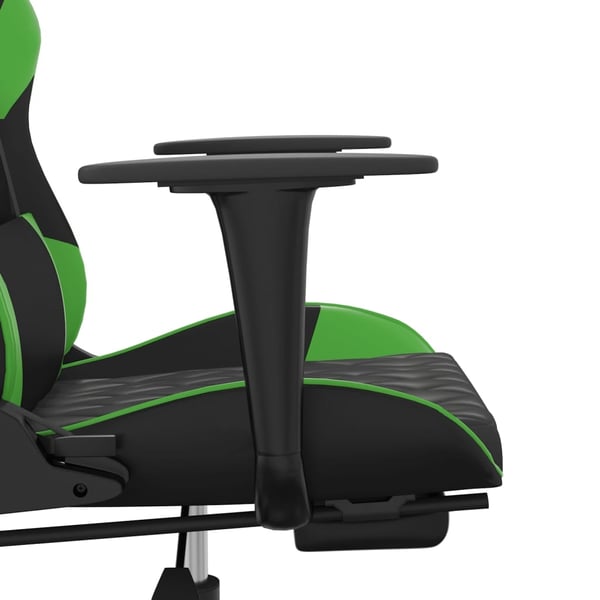vidaXL gamingstol med fodstøtte kunstlæder sort og grøn